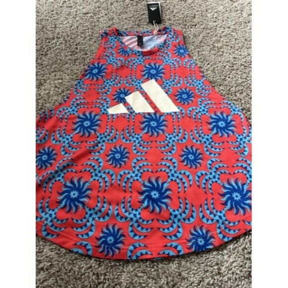 Adidas X Farm Rio Red Blue Sleeveless Tank Pull Over Active Logo Size Medium - Picture 2 of 16